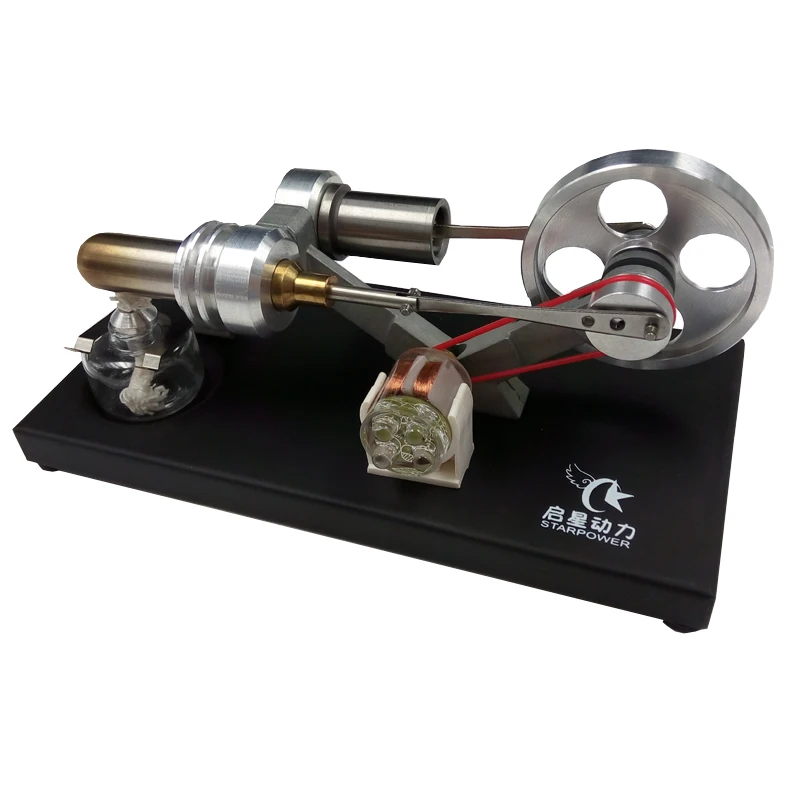 

Mini Stirling Steam Engine Generator Model with LED Light Science Experiment Toy Creative Gift 183*90*85mm