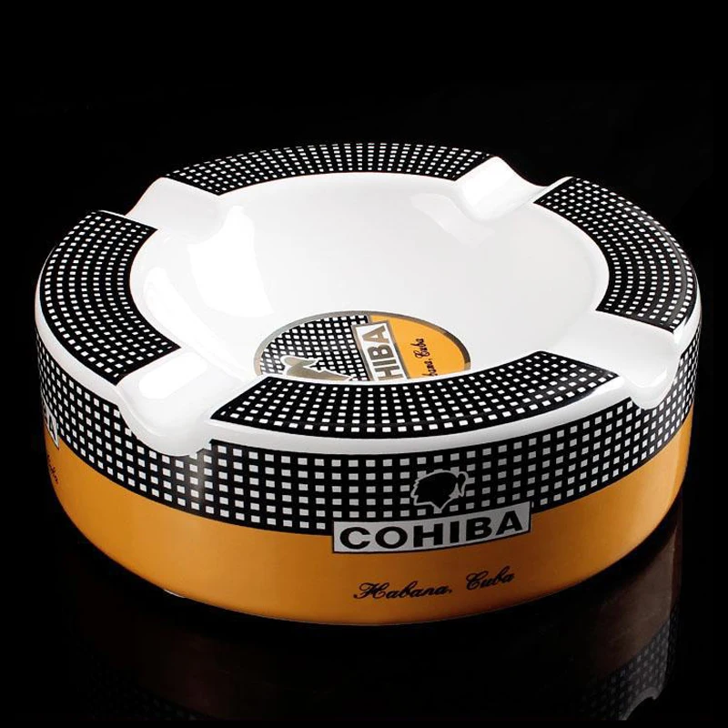 Cohiba High definition Bone China Ceramic Round Cigar Ashtray For Home