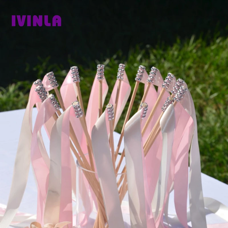 Hot Selling Pink and Light Pink Chic Wedding Ribbon Wands party