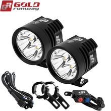 2PCS GOLDRUNWAY GR EXP4 3000lm Headlight Driving Fog Spotlight with wiring harness switch Clamp