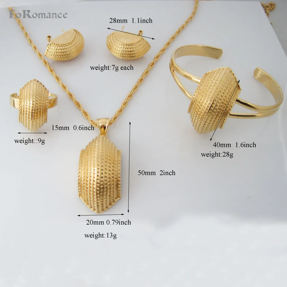 SNAIL SHELL PATTERN 24&quot ROPE NECKLACE EARRING PENDANT BANGLE OPENED RING SIZE ADJUSTABLE BRIDAL WEDDING SET Ethiopian Ethiopia |