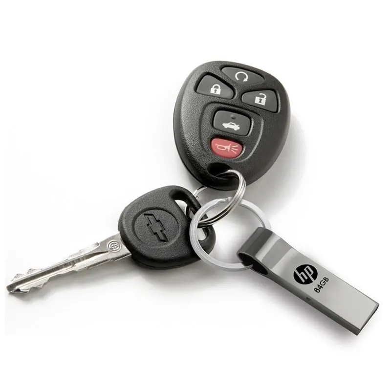 New HP USB Flash Drive 64GB Metal Thumb Drives Key Ring Custom Memory Stick v285w Cle USB Disk on Key OTG USB C Pen Drive 64 gb (4)