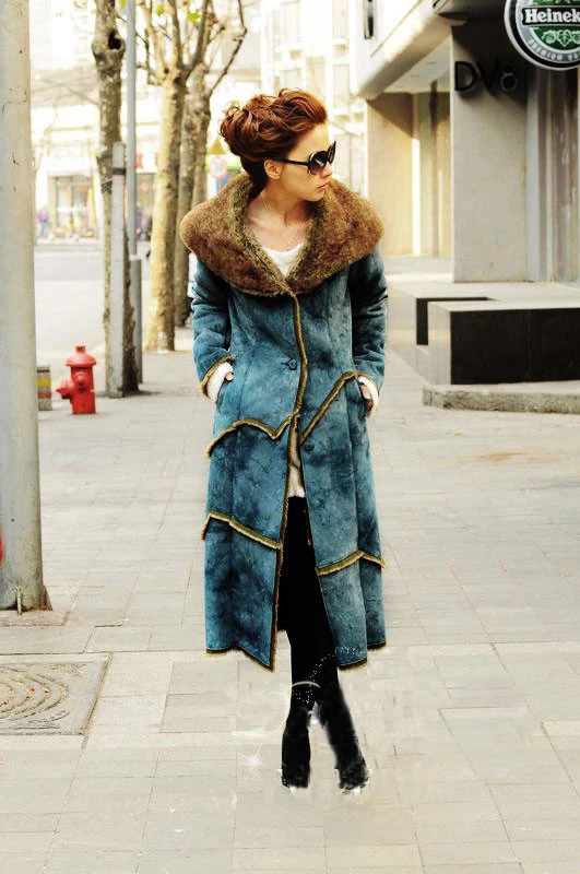 

spring faux mink fur coat women long Faux mink fur jacket plus size suede coat winter X-long waistcoats Free shipping