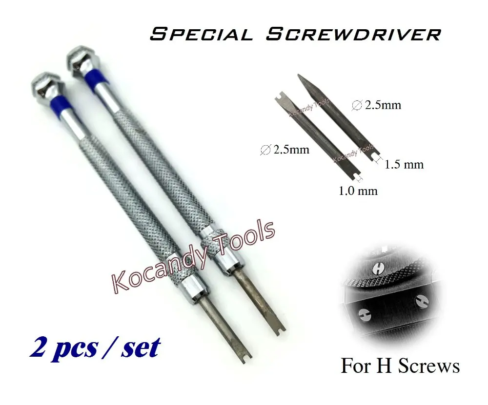 Prix pour 2 Pcs montre tournevis pour H vis montre lunette bande de réparation outil à Double tête lame 1.0 mm et 1.5 mm Herramientas Prix pour 2 Pcs montre tournevis pour H vis montre lunette bande de réparation outil à Double tête lame 1.0 mm et 1.5 mm Herramientas