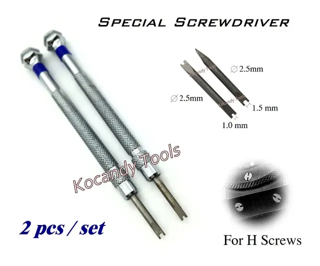 2 pcs/lot H type Screwdriver for Hublot Watch Bezel Band Strap Repair Tool Double Headed Blade 1