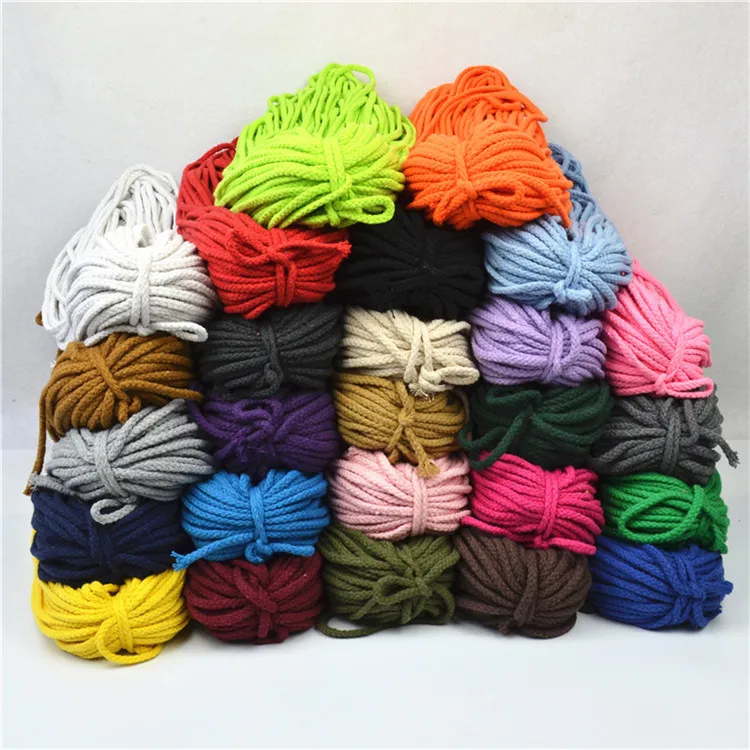 100% Cotton Cord 5mm Eco-Friendly Twisted Rope High Tenacity Thread DIY Textile Craft Woven Cords For Home Decoration Touw