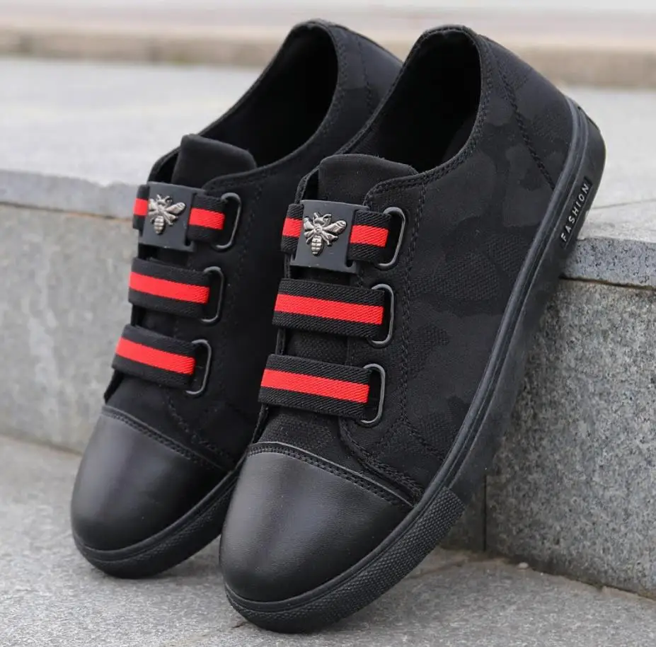 

New spring men's casual shoes black canvas shoes 2019 fashion board shoes men's sneakers adolescent business shoes sneakers men