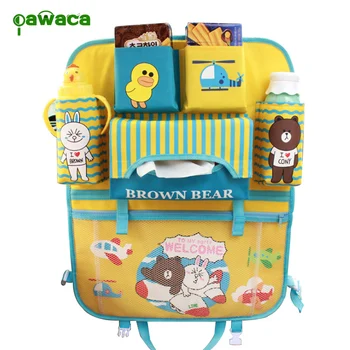 

Pawaca Waterproof Car Seat Hanging Storage Bag Travel Foldable Car Backseat Organizer with IPad Tablet Cup Holder for Kids