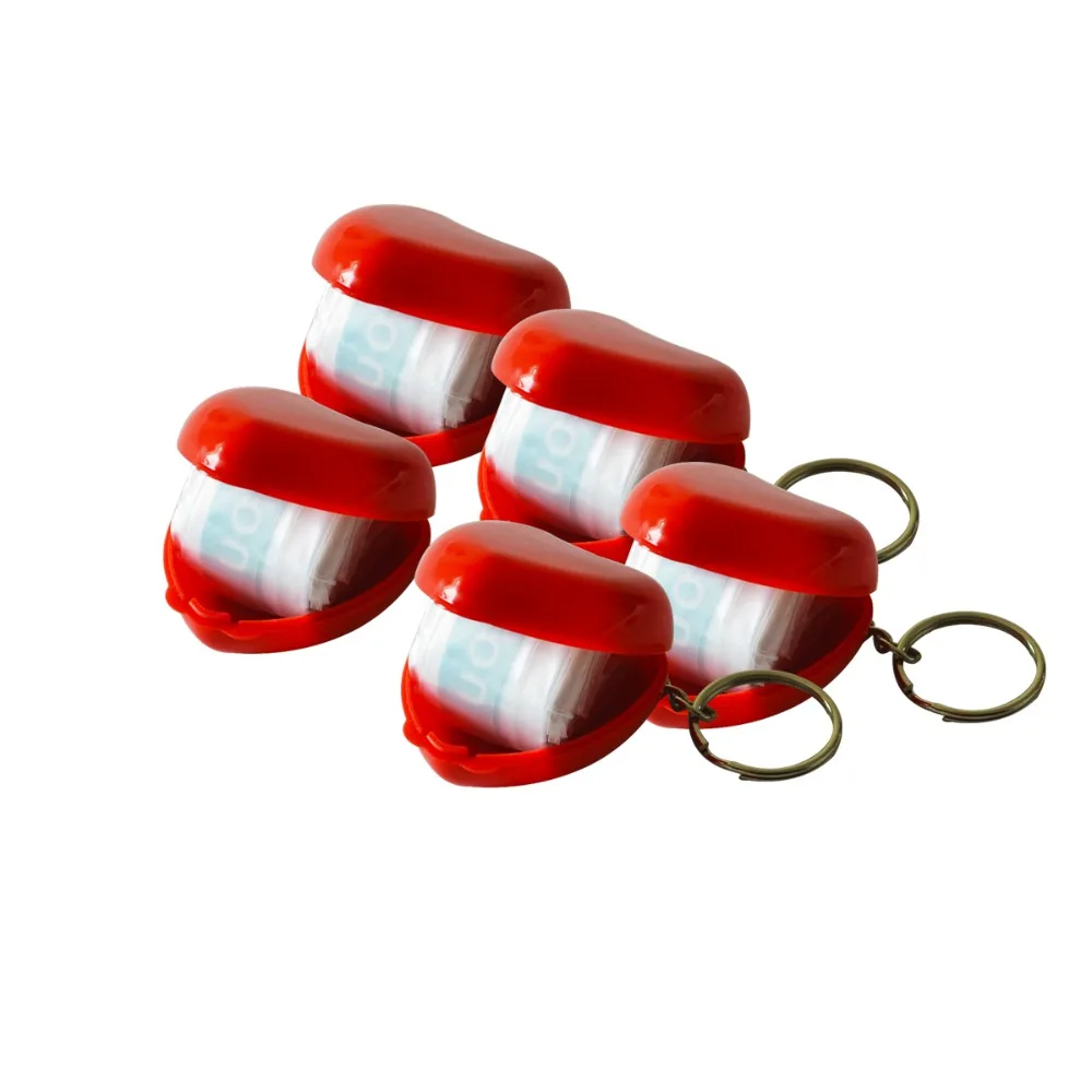 

10Pcs/Lot CPR Resuscitator Rescue First Aid Mask Heart Shape Red Color Breathing Barriers With One-way Valve For Emergency Use