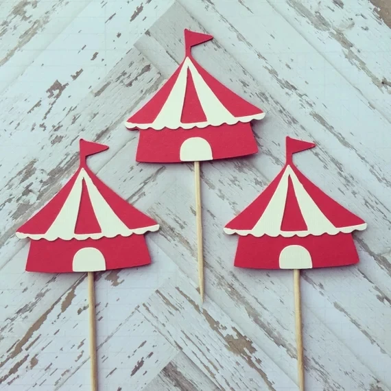 Пользовательская цирковая палатка тематическая с изображением пирожного на день рожденья топперы крещения животных вечерние украшения пончик еда лакомства