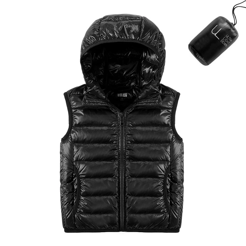 

Kids Duck Down Vest Ultra Light Hooded 2019 New Autumn Winter Portable Children Waistcoat for Boys Girls Baby Puffer Jacket Coat