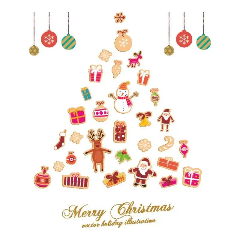 

Christmas Wall Sticker Shop Window Sticker Glass Mall Pendant Ornaments