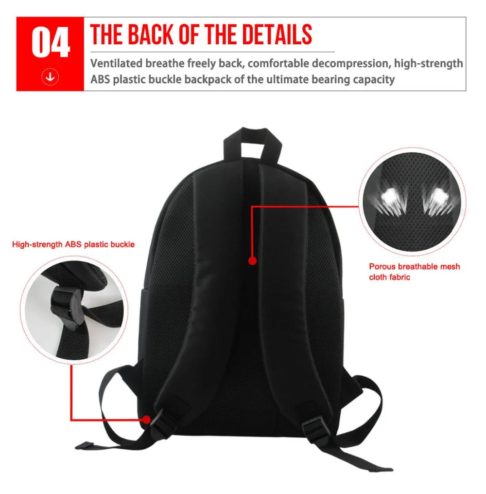 THIKIN 3D волейбольный узор с красными и синими принтами школьные сумки 4 шт./компл. для подростков рюкзак мяч шаблон Книга сумка крутая сумка