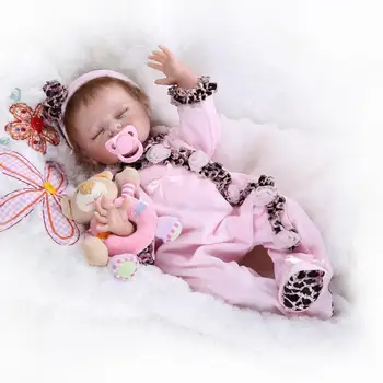 

New 55cm Silicone Reborn Baby Dolls Sleeping Babies Lifelike Real Vinyl Belly Reborn Dolls Girls Bebe Alive Brinquedos Bonecas