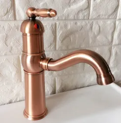 Swivel Spout Water Tap Antique Red Copper Single Handle Single Hole Kitchen Sink & Bathroom Faucet Basin Mixer Tap anf389