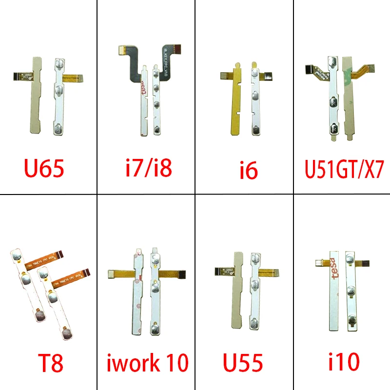 

New For CUBE i6 air 3G / T8 PLUS U78A / i10 / iwork10 / U51 X7 / U65 / U55 / i7 i8 Power Volume Up Down Control Flex Cable
