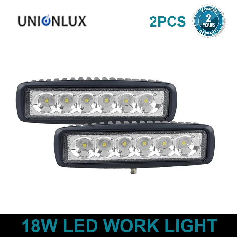 2pcs 6 дюймовый точечный прожектор Однорядный 18W 4x4 грузовик внедорожный