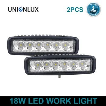 

2pcs 6 Inch Spot Flood single row 18W 4x4 truck offroad car LED work Light Bar for JEEP 12 volt driving lamp