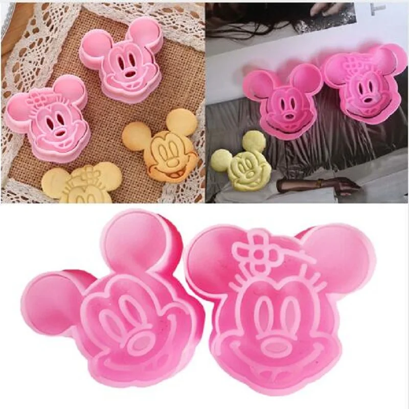 

Whole Sale Mickey/Minnie Fondant Cake Cookie Decorating Sugarcraft Mold Plunger Cutter 2pcs B185-4