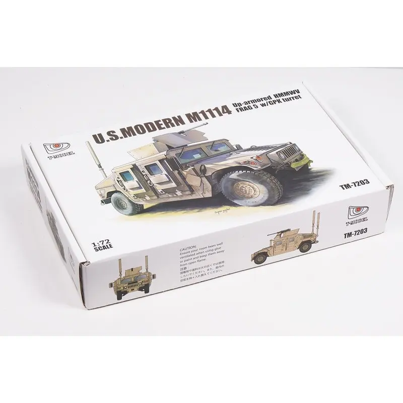 

T-MODEL TM-7203 1/72 U.S. M1114 Up-armored HMMWV FRAG 5 w/GPK Turret - Scale Model Kit