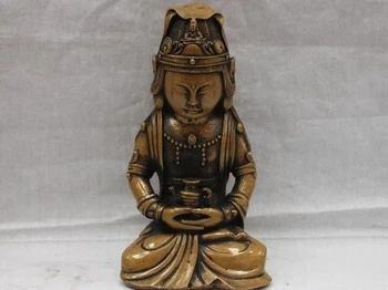 

Tibet Buddhism Pure Bronze Copper Handheld teapot Kwan-Yin Buddha Statue