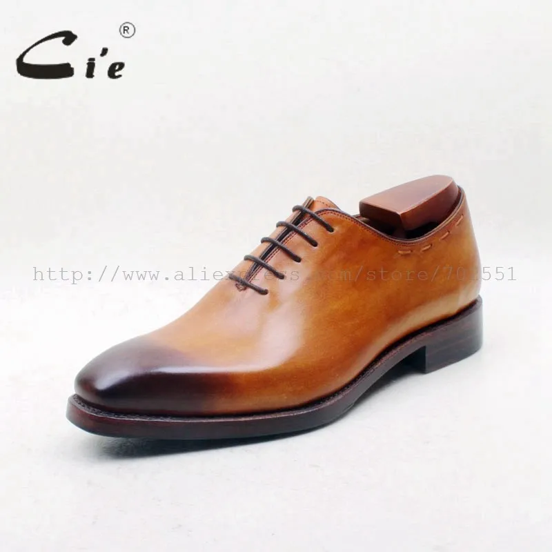 CIE квадратный плоские, для пальцев на ногах, ручная роспись коричневого цвета, на заказ, полностью вырезанные мужские туфли ручной работы, модельные оксфорды, хорошо Окаймленный шнуровкой No. OX713
