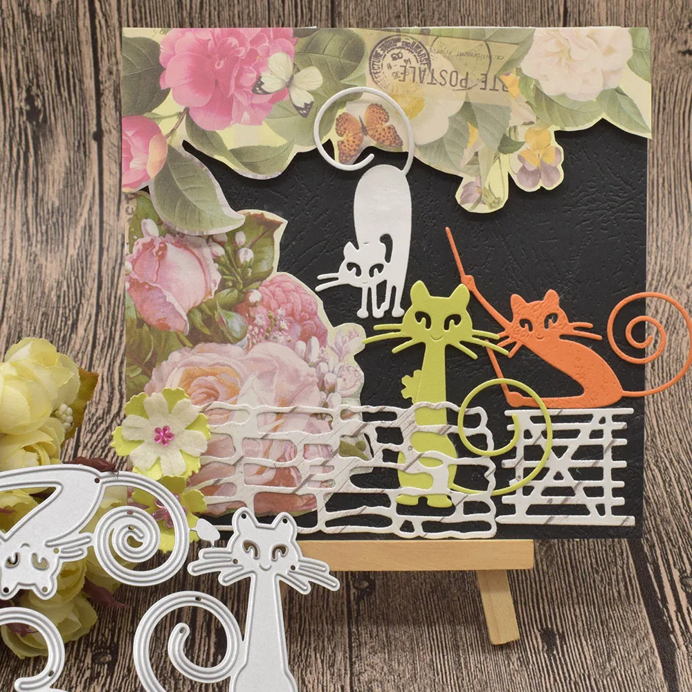 

Animals Cat Metal Cutting Dies For Scrapbooking Paper Card Album Gift Box Decoration Embossing Template Craft Dies