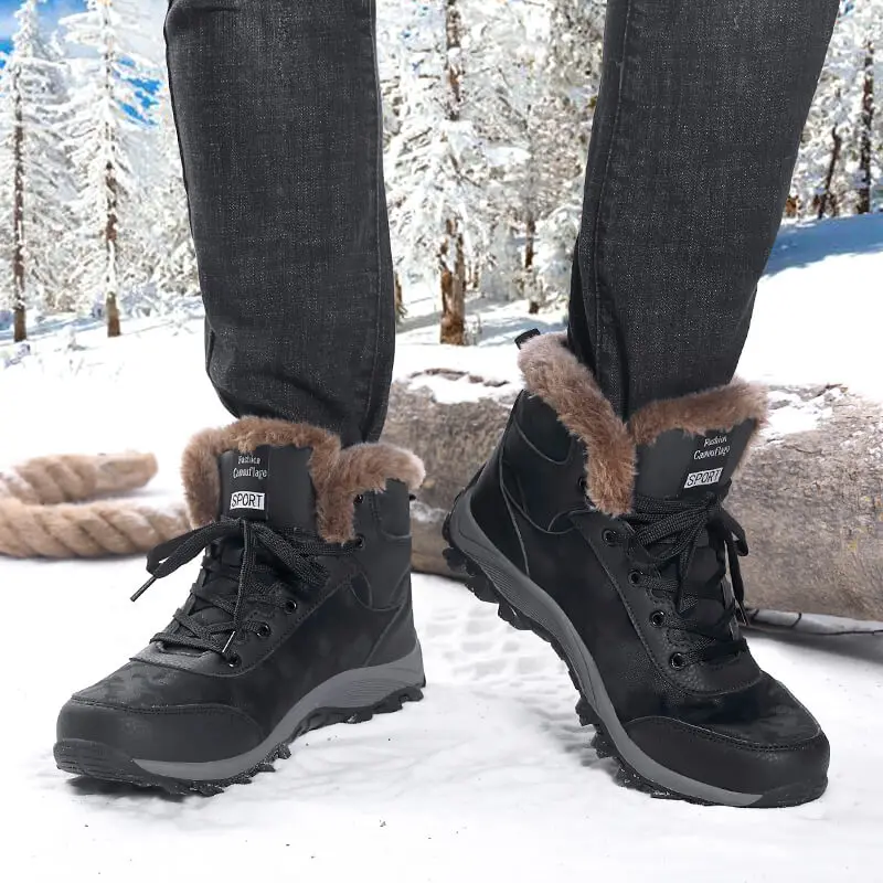 Winter Hiking Boots Waterproof Shoe Man Mountain Climbing Camping Shoes Warm Thick Hairs Trekking Outdoor Athletics Male Sneaker