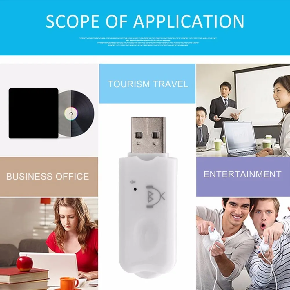 Портативный usb-адаптер AUX беспроводной Bluetooth 2,1 EDR USB музыкальный аудио приемник адаптер один Bluetooth аудио приемник