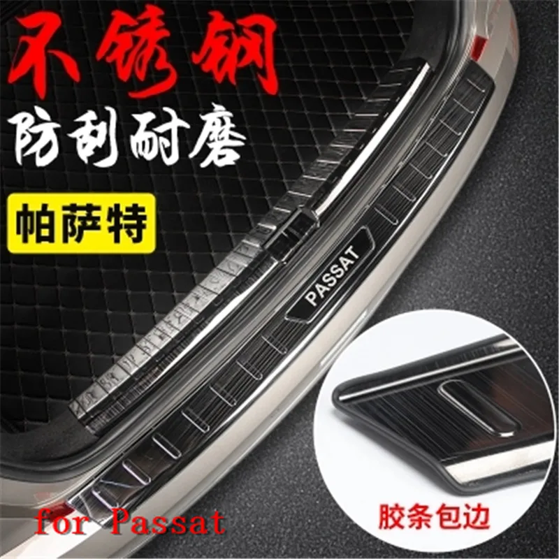 

Car Styling high quality Stainless Steel Rear Bumper Protector Sill Trunk Tread Plate Trim for Volkswagen Passat 2016 2017