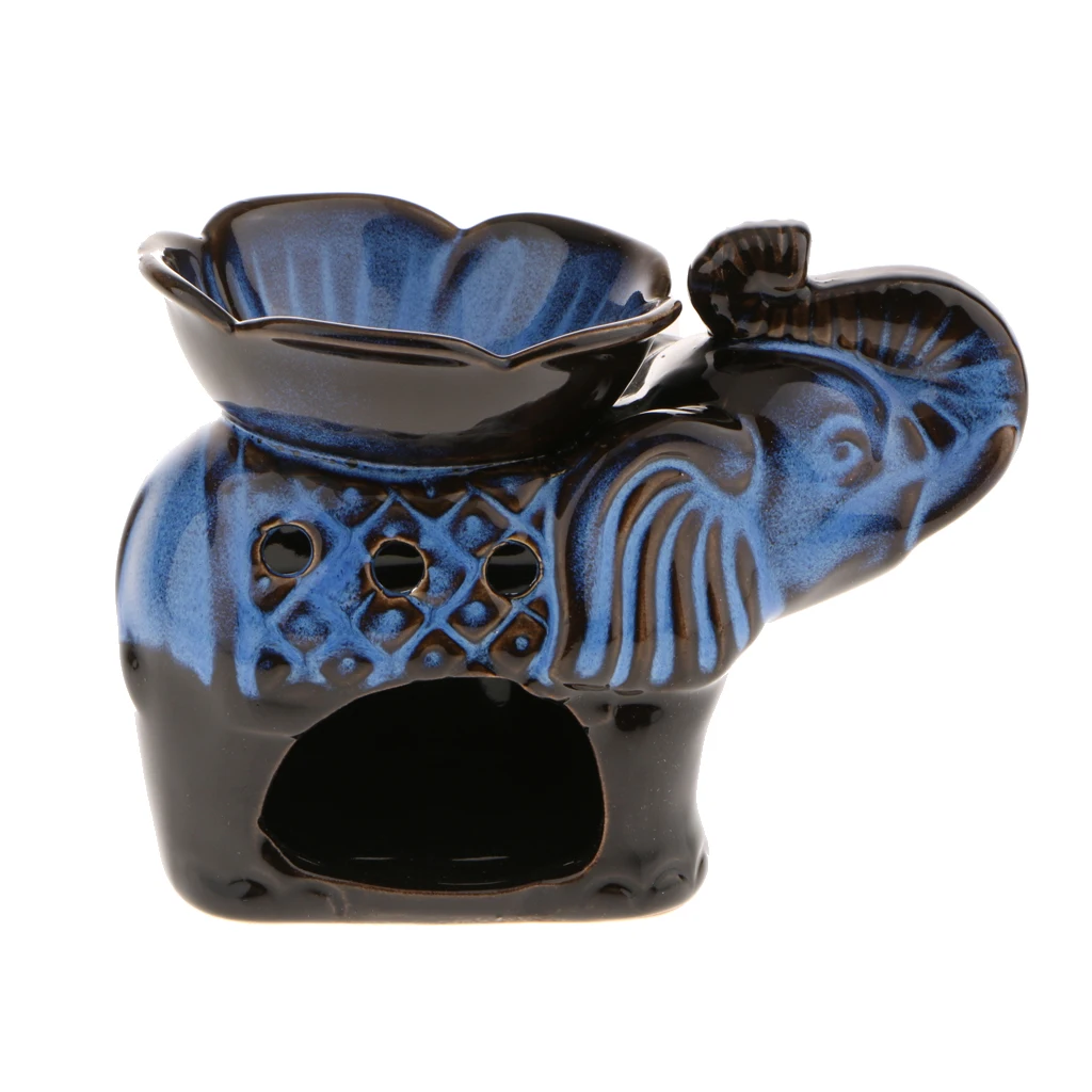 CERAMIC ELEPHANT OIL BURNER+TEALIGHT CANDLE HOLDER DECOR ORNAMENT FIMGURINES