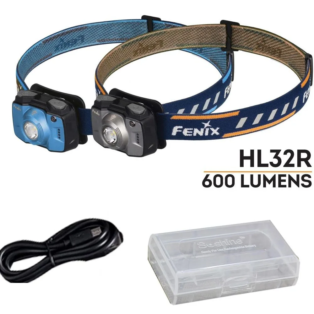 

Fenix HL32R Cree XP-G3 white light LED 600 Lumens Ultra Lightweight USB Rechargeable Headlamp Built-in 2000mAh Li-polymer batter
