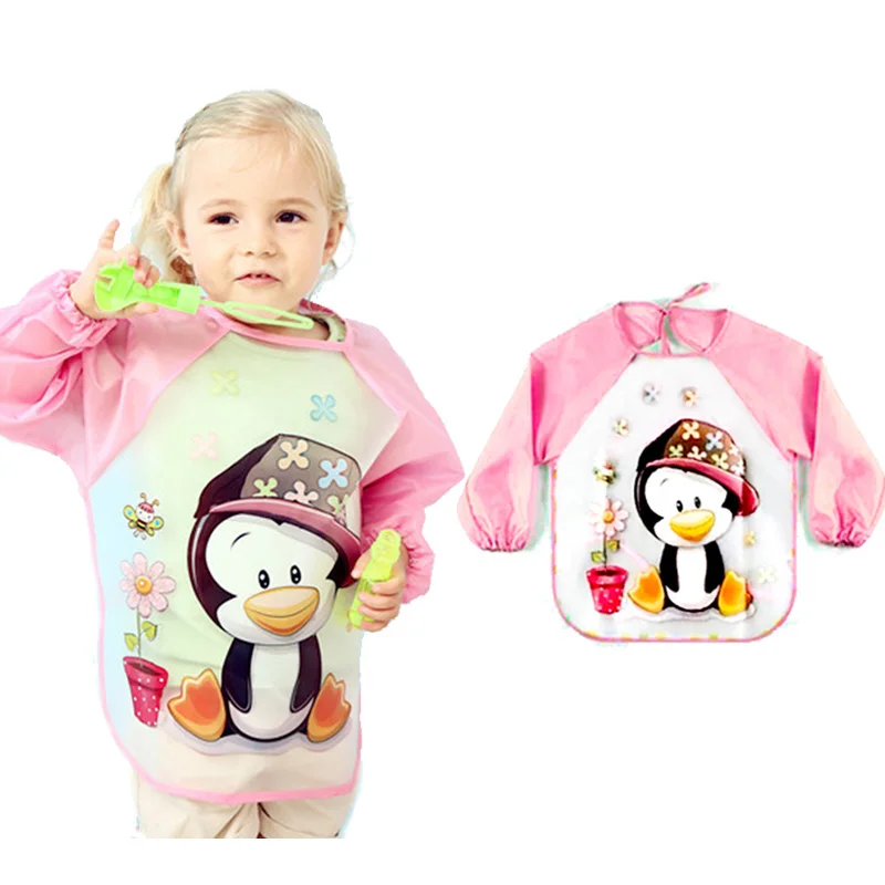 

Waterproof Bib Long Sleeve Baby Bibs Baby Feeding Smock Apron Cartoon Animal Cute Breastplate Kids' Things