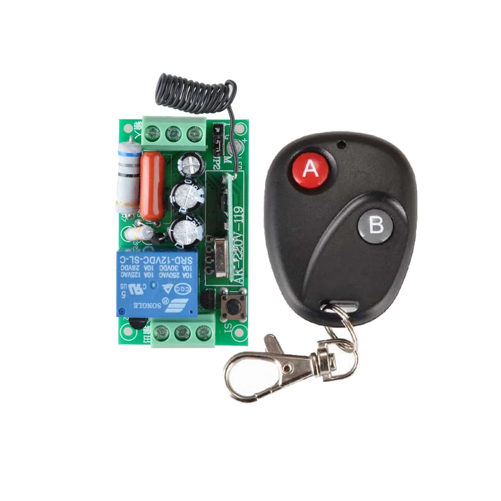 

Receiver&Transmitter 220V 1CH 10A RF Wireless Remote Switch Light Lamp LED SMD ON OFF Switch Wireless Momenrary Toggle Latched