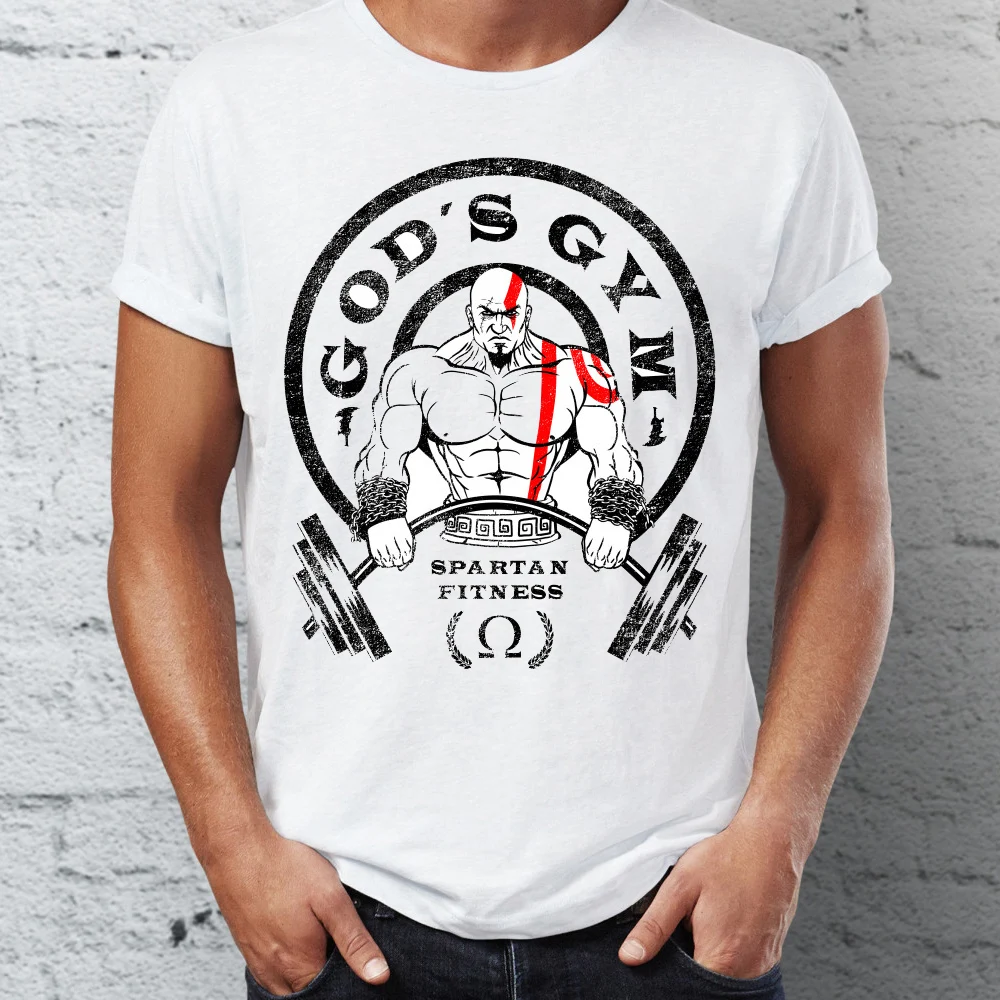 

Men's T Shirt Featuring Kratos the God of War God's Working out Gaming Tee
