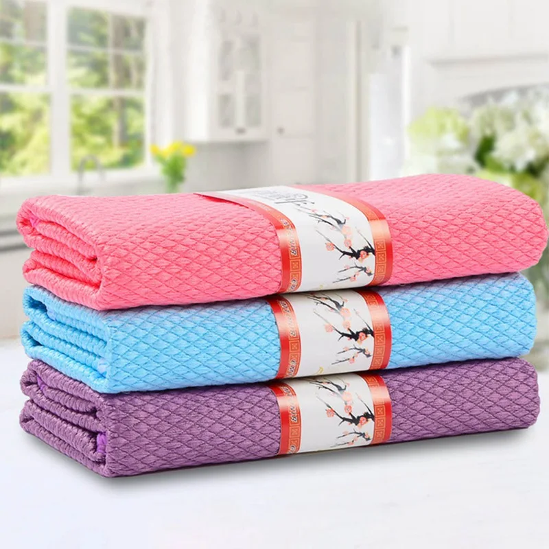 3pcs/lot Household Glass Window Cleaning Cloth Kitchen Absorbent
