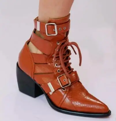 2018 spring and autumn new women mixed-colors pointed toe hollow medium heel ankle boots Fashion solid chunky heel short boots 2018 spring and autumn new women mixed-colors pointed toe hollow medium heel ankle boots Fashion solid chunky heel short boots