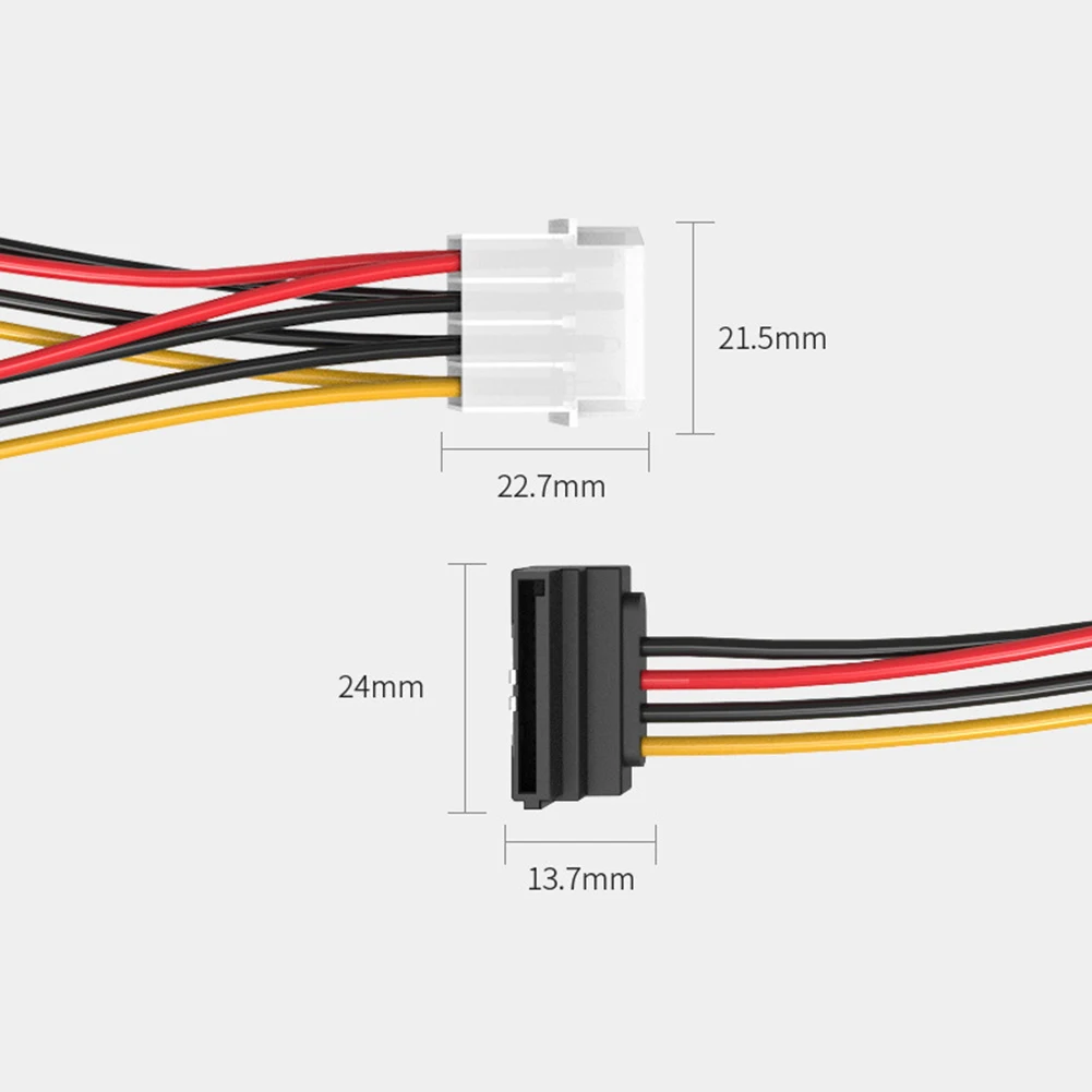 Горячий SATA 4 контактный штыревой к 15 Женский адаптер кабель жесткого диска шнур