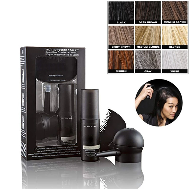 Hair Perfecting Tool Kit for Thinning Hair 3PCS Set Hairline Optimizer Spray Hair Building