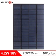 ELEGEEK 10pcs Solar Panel 18V 4.2W PET Solar Panels Mini Solar Cells Polycrystalline Silicon Solar DIY Module 200*130mm