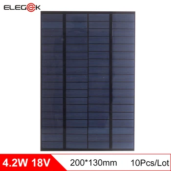 

ELEGEEK 10pcs Solar Panel 18V 4.2W PET Solar Panels Mini Solar Cells Polycrystalline Silicon Solar DIY Module 200*130mm
