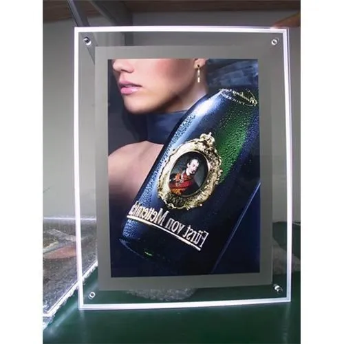 Único de Alta Moldura de Acrílico Lado Qualidade Levou Parede Publicidade Montado Fino Lightbox Backlit Frete Grátis 6 Cheap single led