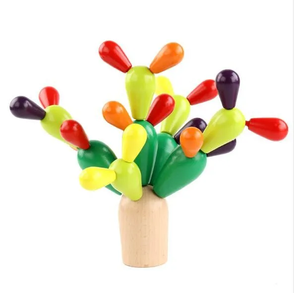 Wooden blocks children's piled baby hands-on stitching cactus fairy ball puzzle multi-function split assembling toys | Игрушки и