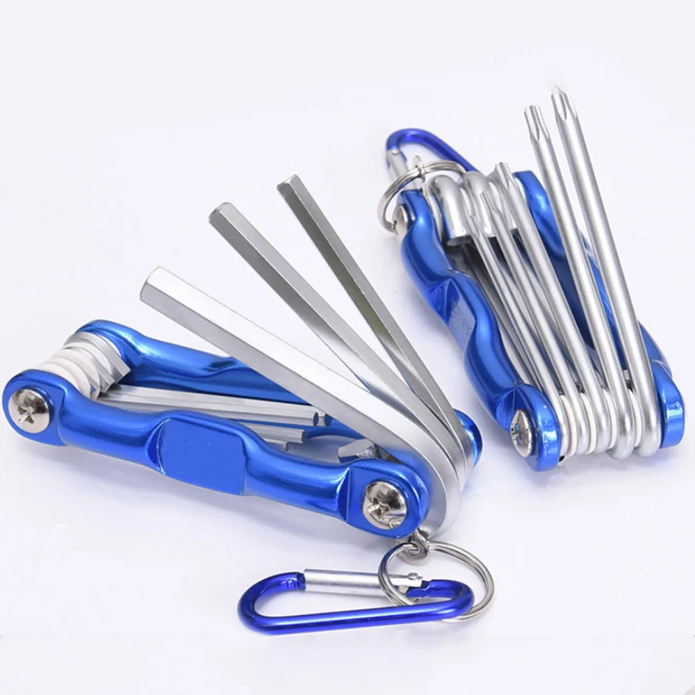 

8 In1 Folded Hexagon Hex Key Wrench Set Inch Allen Wrench Hexagonal Screwdriver Metric Plum Inside The Hexagonal Hand Tools