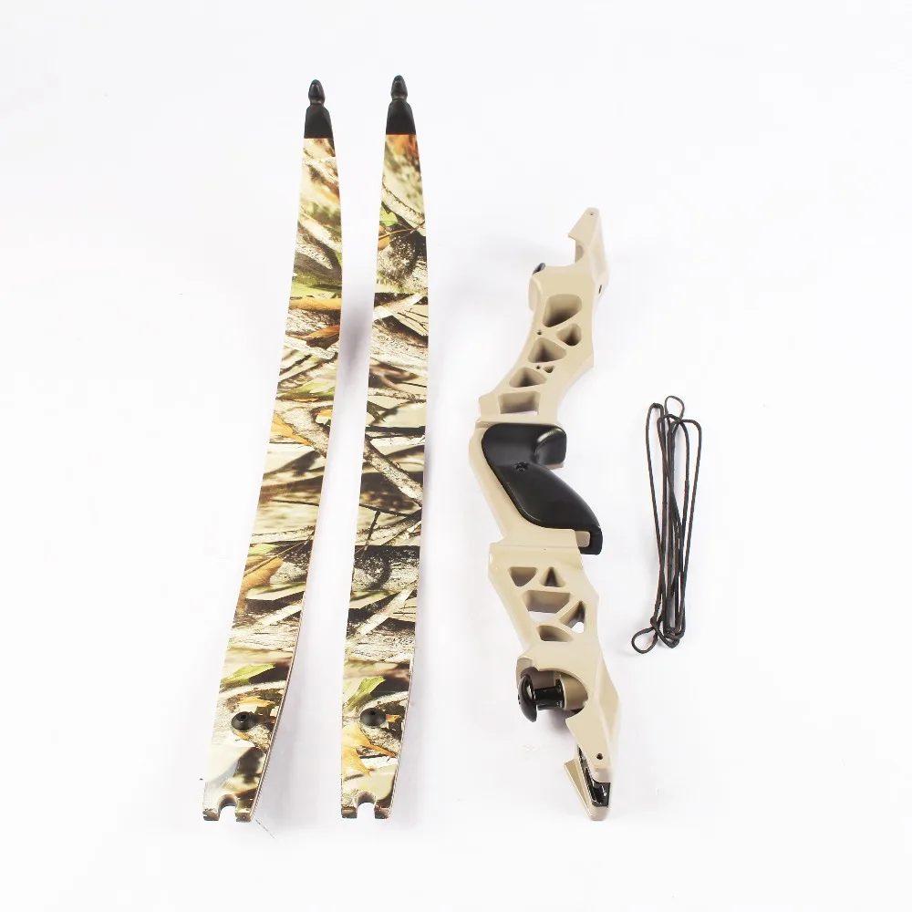 Camo para a Mão Tiro com Arco Caça ao ar Polegadas Recurvo Arco Takedown Preto Direita Usuário Livre 64 30-60lbs 26 64 polegadas 30-60lbs recurvo arco takedown preto