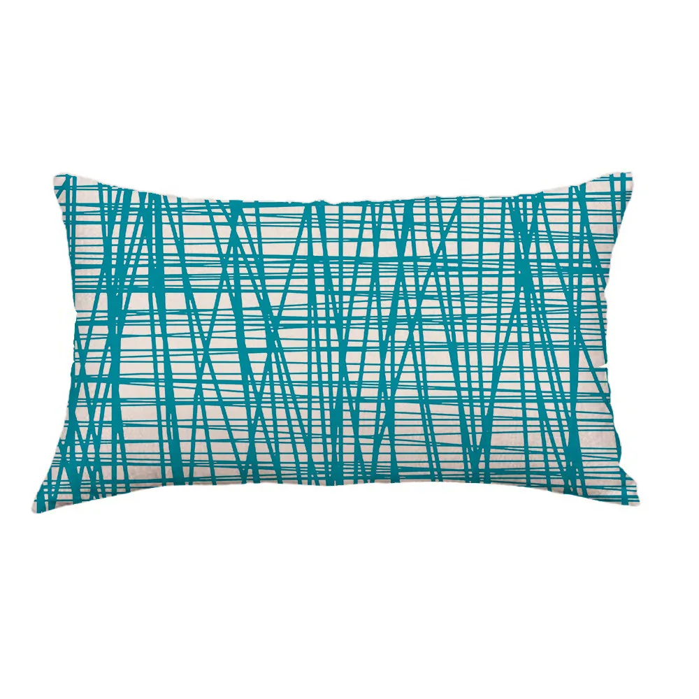 Современный геометрический узор наволочка с рисунком льняная подушка прямоугольная чехол Nordic декоративные подушки для поясницы для чехол s для диван-кровать - Цвет: F