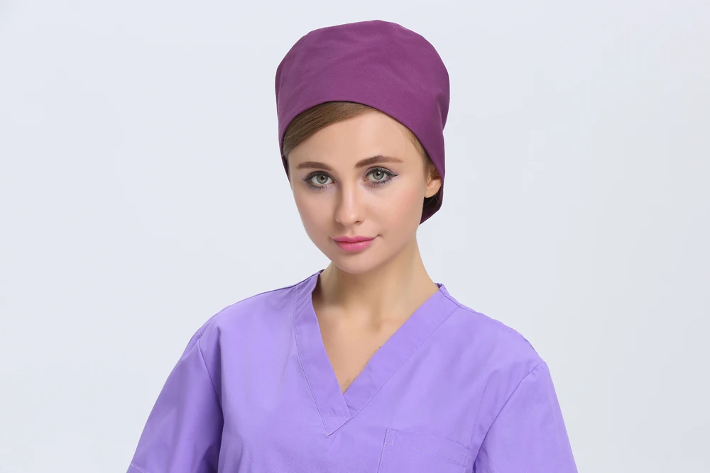 Free Shipping OEM surgical caps nurse cap nurse hat pure purple cap hot