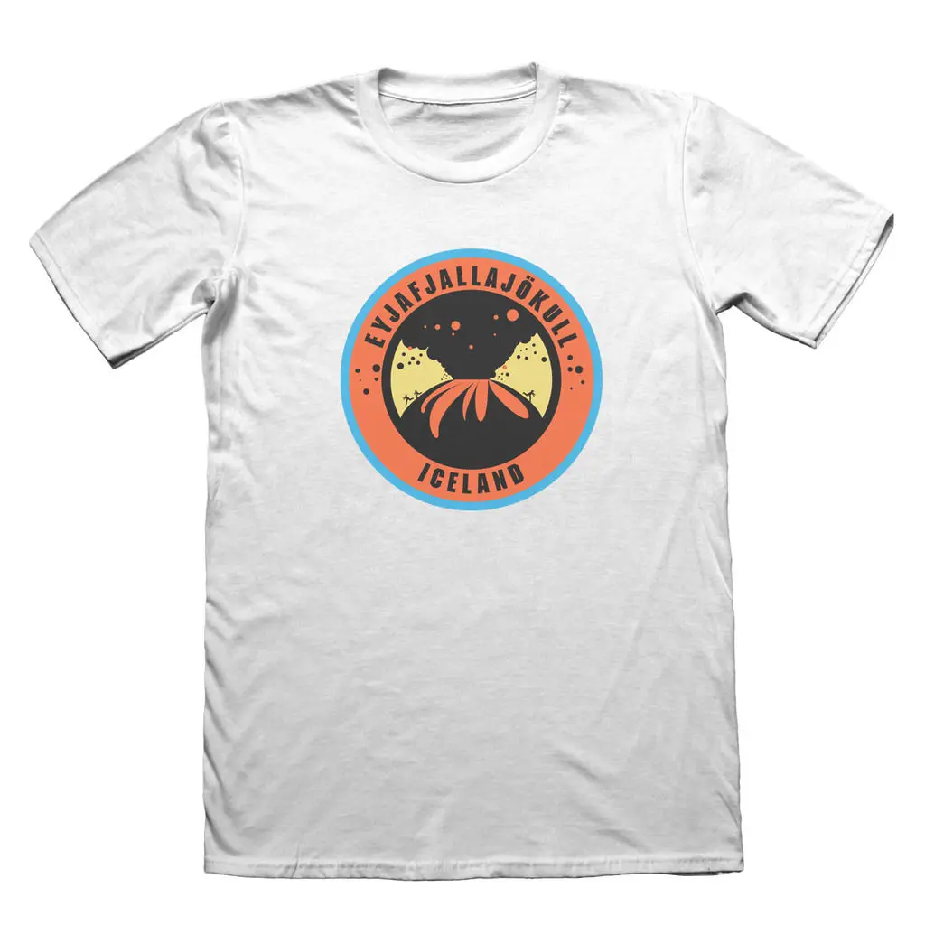 Eyjafjallajokull Iceland Design on Cotton T Shirt Funny