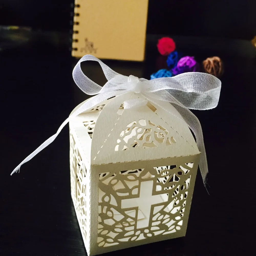 50 шт./лот коробки для конфет DIY Ангел Подарочная коробка детского душа крещение