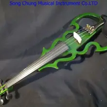 Красивый, из цельного дерева, электрическая скрипка, зеленая песня, оптимизированная 4/4 электрическая скрипка